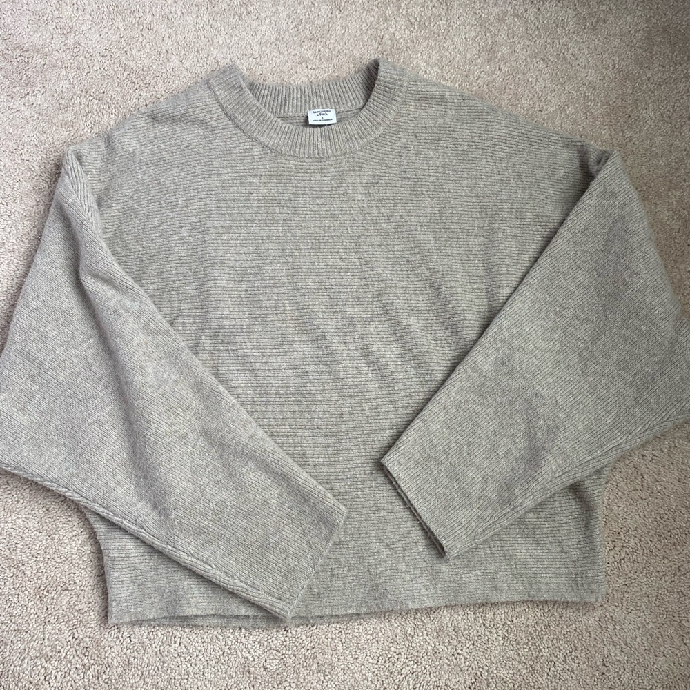 Abercrombie & Fitch Tan Crewneck Dolman Sweater